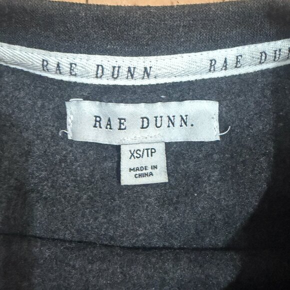 RAE DUNN Cropped Sweatshirt Top Heathered Charcoal Cozy Size XS - Picture 6 of 11